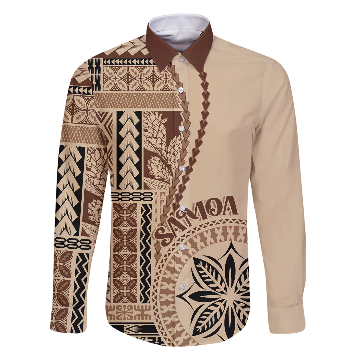 samoa-siapo-motif-family-matching-off-shoulder-long-sleeve-dress-and-hawaiian-shirt-classic-style