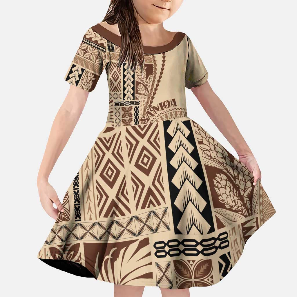 Samoa Siapo Motif Family Matching Short Sleeve Bodycon Dress and Hawaiian Shirt Classic Style LT7