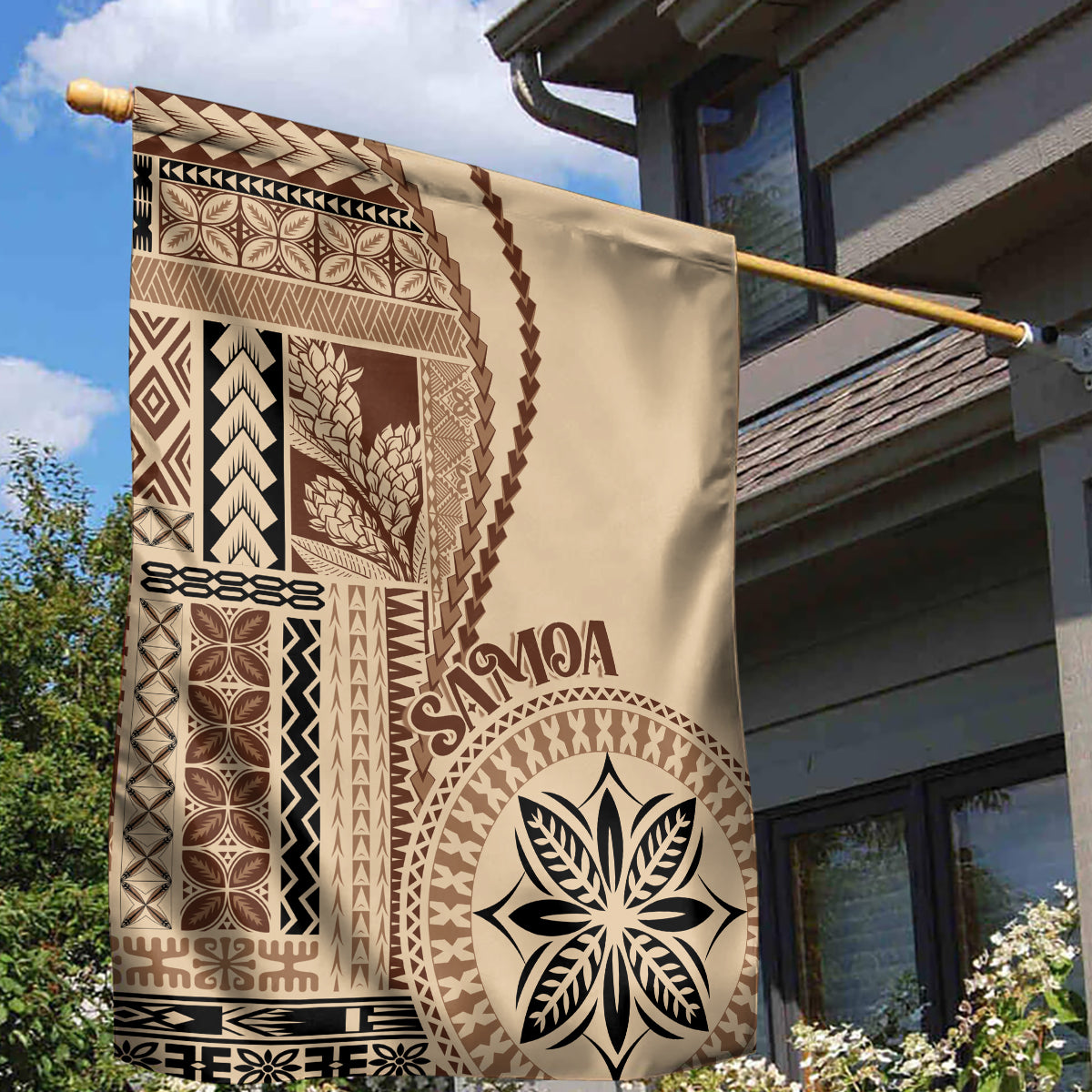 Samoa Siapo Motif Garden Flag Classic Style LT7 - Polynesian Pride