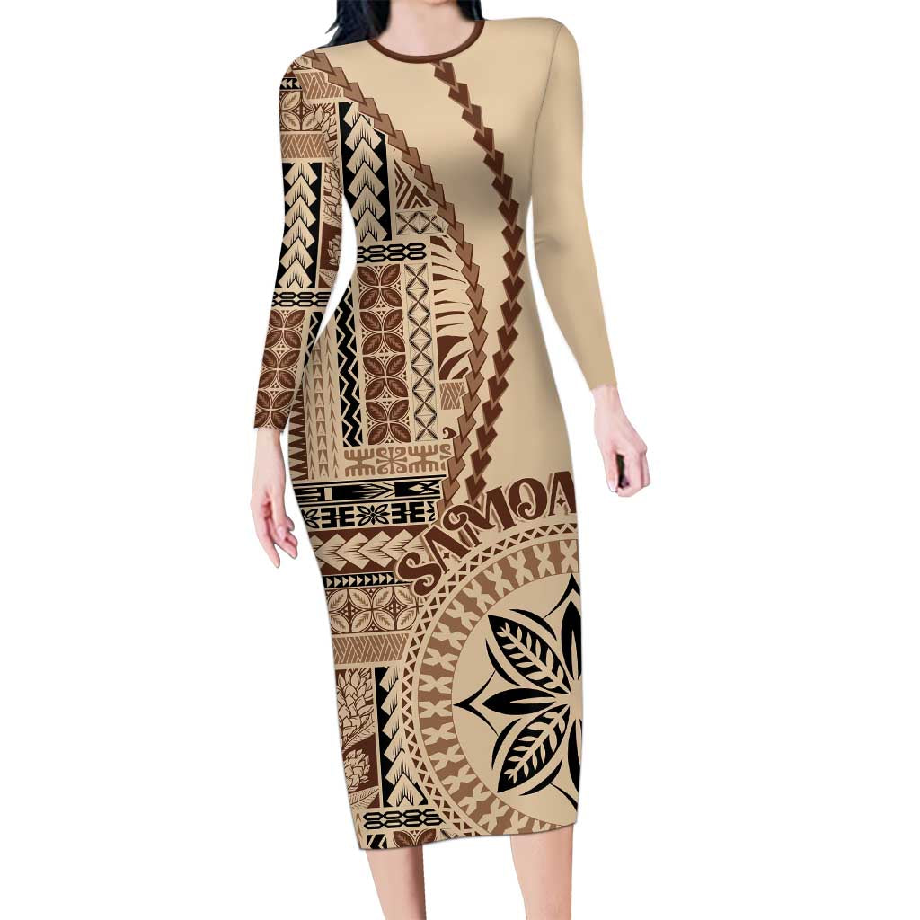 Long Sleeve Bodycon Dress - Polynesian Pride Long Sleeve Bodycon Dress - Polynesian Pride