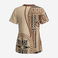 Samoa Siapo Motif Scrub Top Classic Style - Polynesian Pride