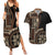 Samoa Siapo Motif Couples Matching Summer Maxi Dress and Hawaiian Shirt Classic Style - Black Ver LT7 Black - Polynesian Pride