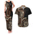 Samoa Siapo Motif Couples Matching Tank Maxi Dress and Hawaiian Shirt Classic Style - Black Ver LT7 Black - Polynesian Pride