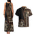 Samoa Siapo Motif Couples Matching Tank Maxi Dress and Hawaiian Shirt Classic Style - Black Ver LT7 - Polynesian Pride