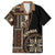 Samoa Siapo Motif Family Matching Tank Maxi Dress and Hawaiian Shirt Classic Style - Black Ver LT7 Dad's Shirt - Short Sleeve Black - Polynesian Pride