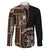 Samoa Siapo Motif Family Matching Tank Maxi Dress and Hawaiian Shirt Classic Style - Black Ver LT7 Dad's Shirt - Long Sleeve Black - Polynesian Pride