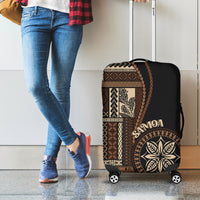 Samoa Siapo Motif Luggage Cover Classic Style - Black Ver LT7 - Polynesian Pride