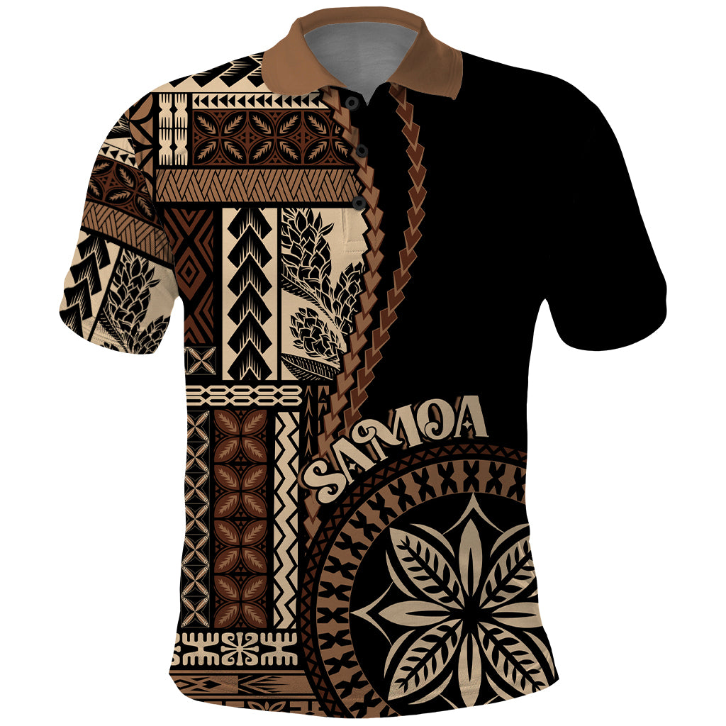 Samoa Siapo Motif Polo Shirt Classic Style - Black Ver LT7 Black - Polynesian Pride