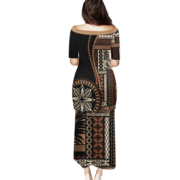 Samoa Combo Puletasi And Shirt Siapo Tapa Print