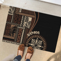 Samoa Siapo Motif Rubber Doormat Classic Style - Black Ver LT7 - Polynesian Pride