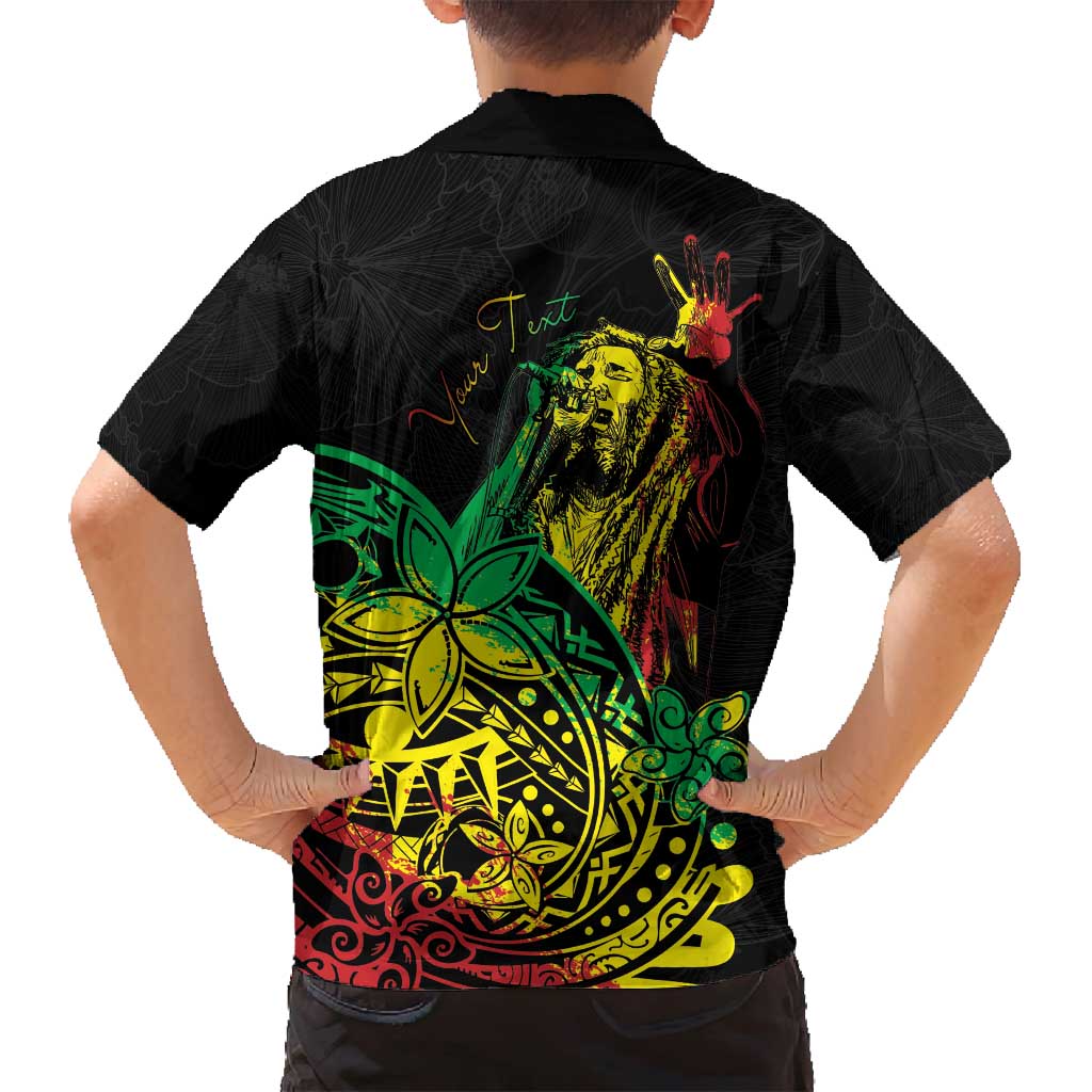 Personalised Reggae Jawaiian Festive Family Matching Off Shoulder Short Dress and Hawaiian Shirt Mix Polynesian LT7 - Polynesian Pride