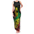 Personalised Reggae Jawaiian Festive Family Matching Tank Maxi Dress and Hawaiian Shirt Mix Polynesian