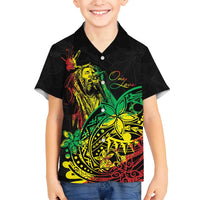 Personalised Reggae Jawaiian Festive Family Matching Tank Maxi Dress and Hawaiian Shirt Mix Polynesian