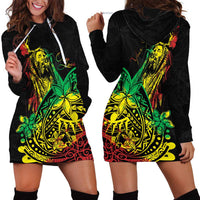 Personalised Reggae Jawaiian Festive Hoodie Dress Mix Polynesian LT7 - Polynesian Pride