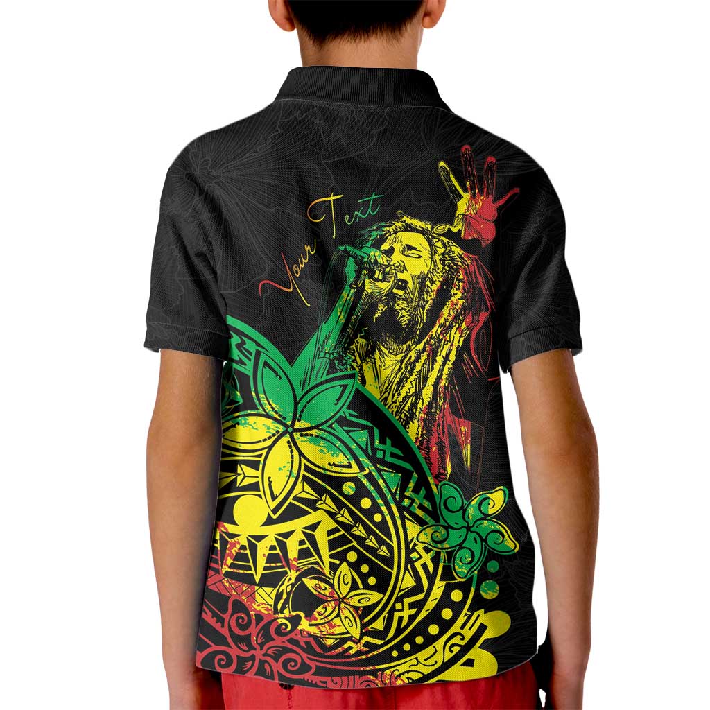 Personalised Reggae Jawaiian Festive Kid Polo Shirt Mix Polynesian