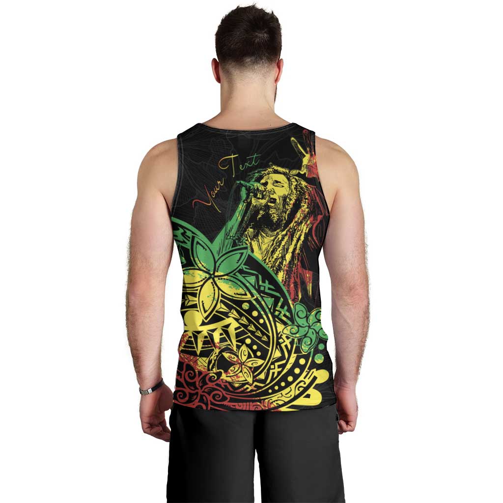 Personalised Reggae Jawaiian Festive Men Tank Top Mix Polynesian