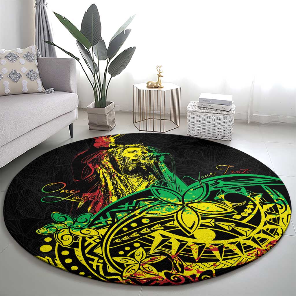 Personalised Reggae Jawaiian Festive Round Carpet Mix Polynesian LT7 - Polynesian Pride