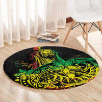 Personalised Reggae Jawaiian Festive Round Carpet Mix Polynesian LT7 - Polynesian Pride