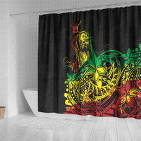 Personalised Reggae Jawaiian Festive Shower Curtain Mix Polynesian