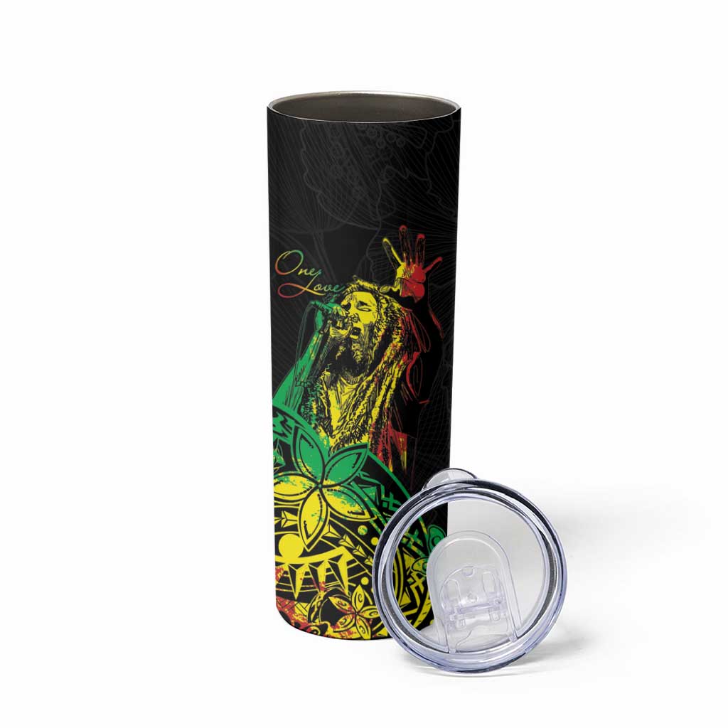 Personalised Reggae Jawaiian Festive Skinny Tumbler Mix Polynesian