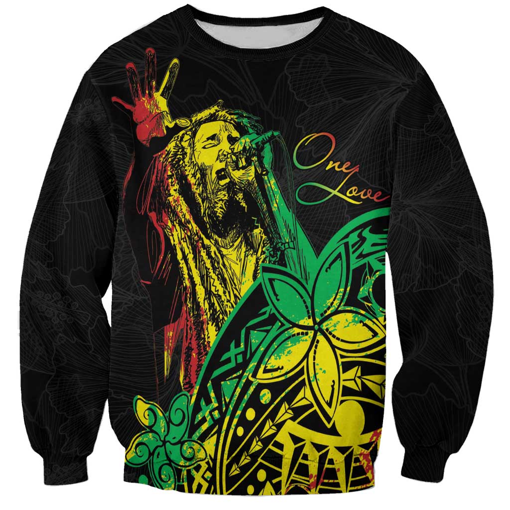 Personalised Reggae Jawaiian Festive Sweatshirt Mix Polynesian
