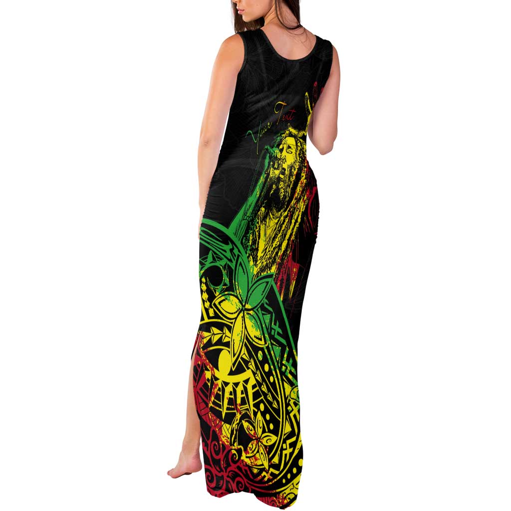 Personalised Reggae Jawaiian Festive Tank Maxi Dress Mix Polynesian