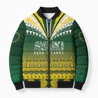 Cook Islands Rugby Custom Bomber Puffer Jacket Kuki Avaiki - Polynesian Pride