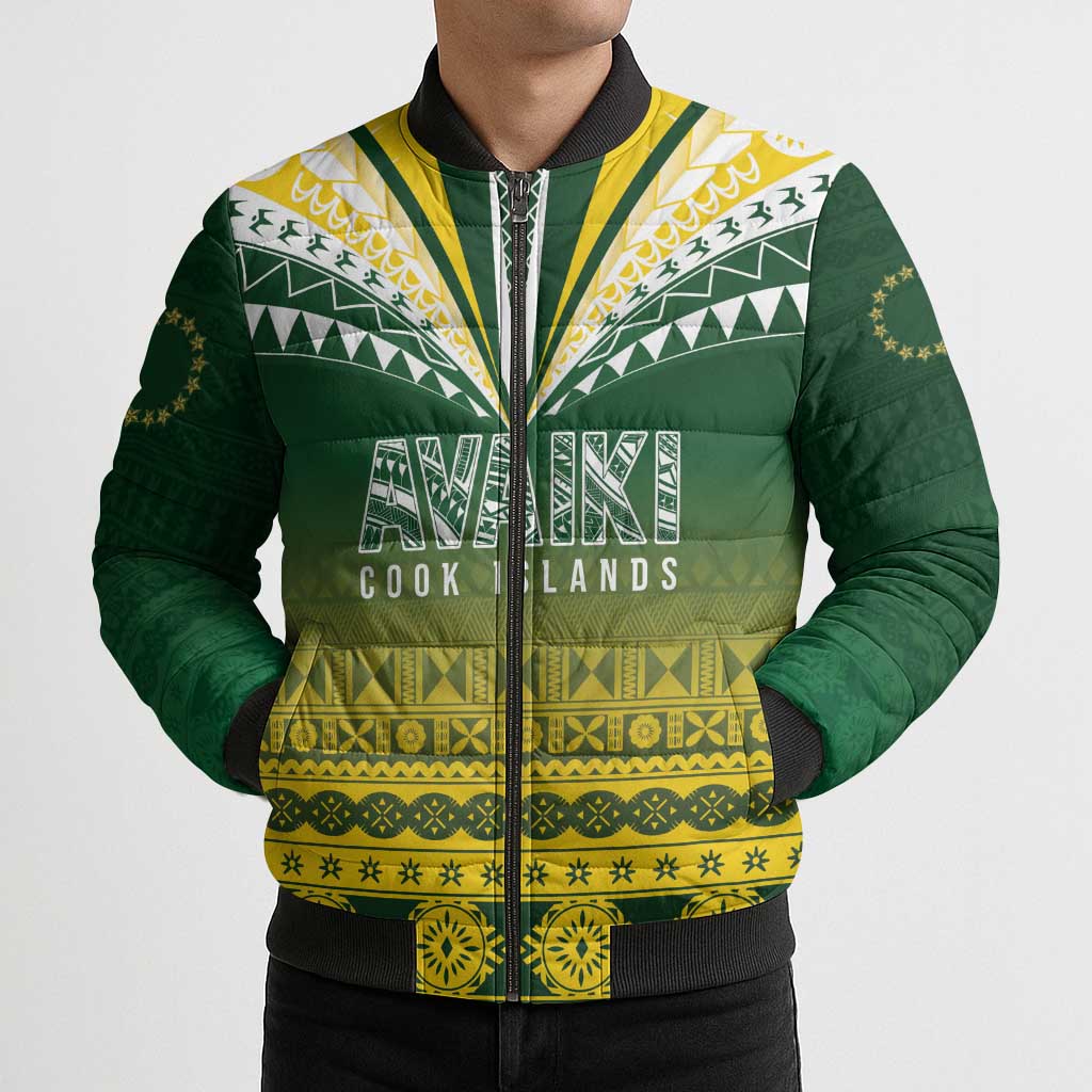 Cook Islands Rugby Custom Bomber Puffer Jacket Kuki Avaiki - Polynesian Pride