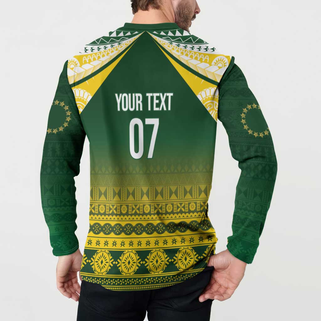 Cook Islands Rugby Custom Button Sweatshirt Kuki Avaiki - Polynesian Pride