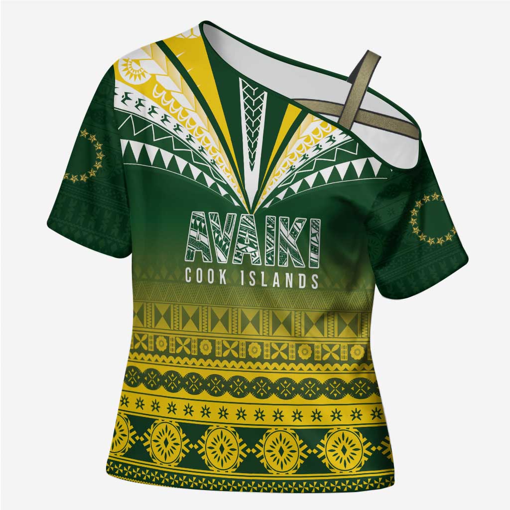 Cook Islands Rugby Custom Cross Shoulder Shirt Kuki Avaiki - Polynesian Pride