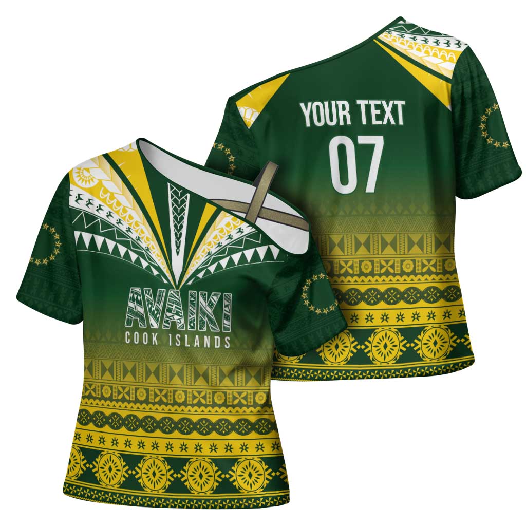 Cook Islands Rugby Custom Cross Shoulder Shirt Kuki Avaiki - Polynesian Pride