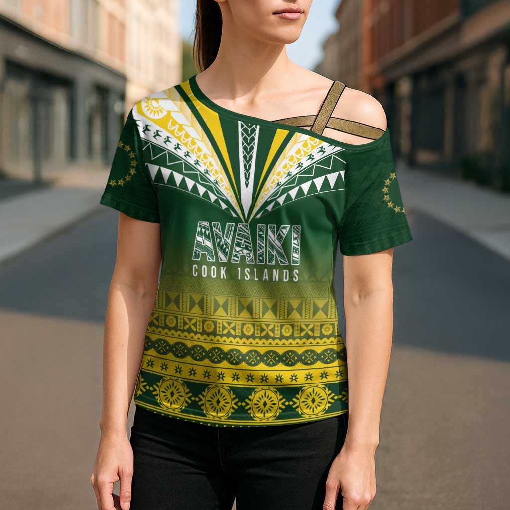 Cook Islands Rugby Custom Cross Shoulder Shirt Kuki Avaiki - Polynesian Pride