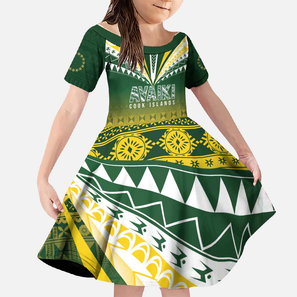 Cook Islands Rugby Custom Family Matching Mermaid Dress and Hawaiian Shirt Kuki Avaiki - Polynesian Pride