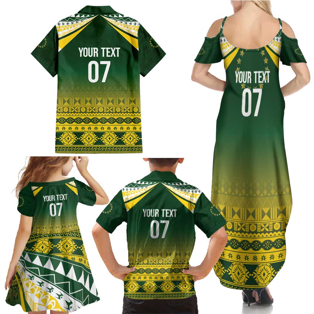 Cook Islands Rugby Custom Family Matching Summer Maxi Dress and Hawaiian Shirt Kuki Avaiki - Polynesian Pride