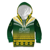 Cook Islands Rugby Custom Kid Hoodie Kuki Avaiki LT7 Hoodie Yellow Green - Polynesian Pride
