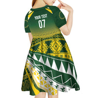Cook Islands Rugby Custom Kid Short Sleeve Dress Kuki Avaiki - Polynesian Pride