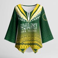Cook Islands Rugby Custom Kimono Sleeve Blouse Kuki Avaiki - Polynesian Pride