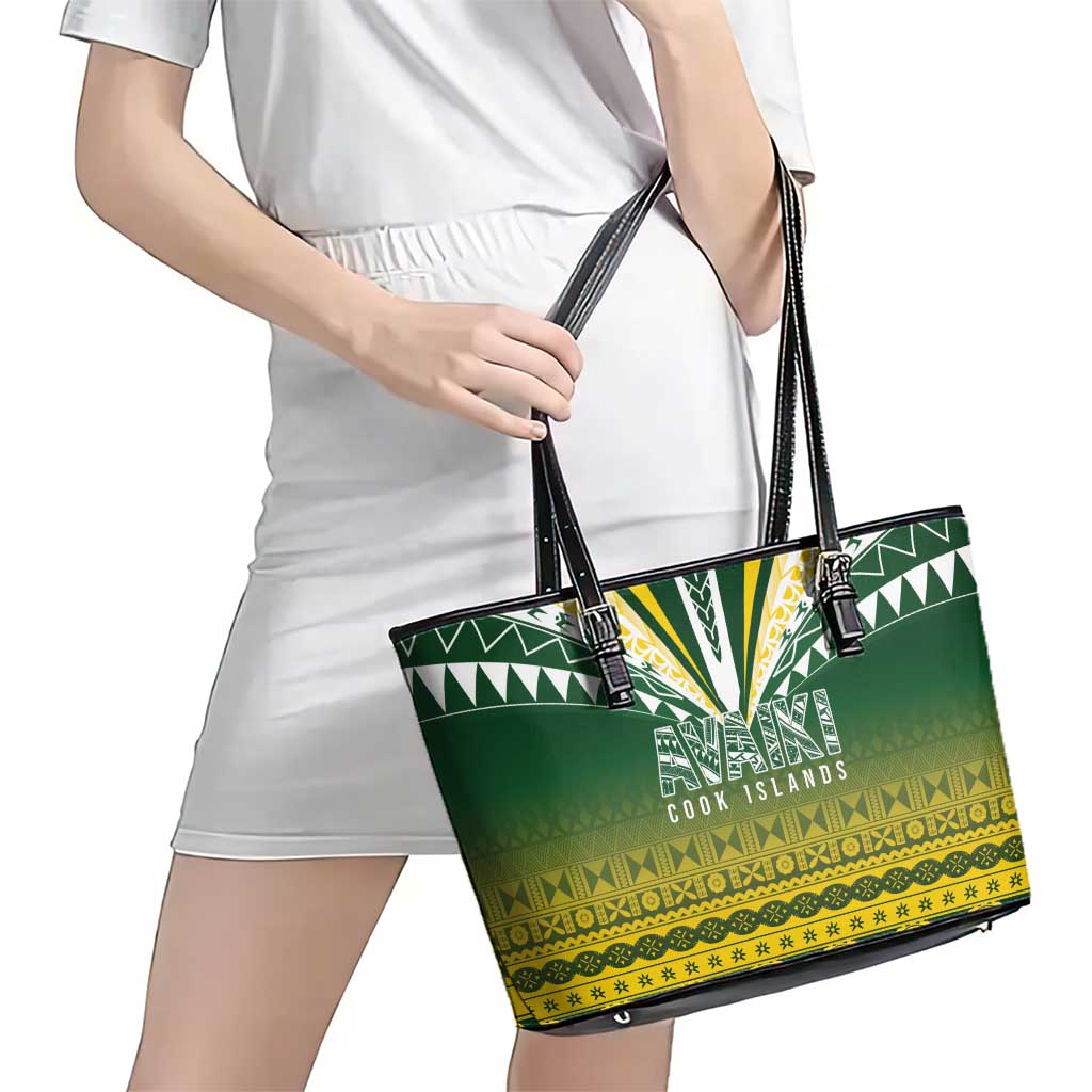 Cook Islands Rugby Leather Tote Bag Kuki Avaiki - Polynesian Pride