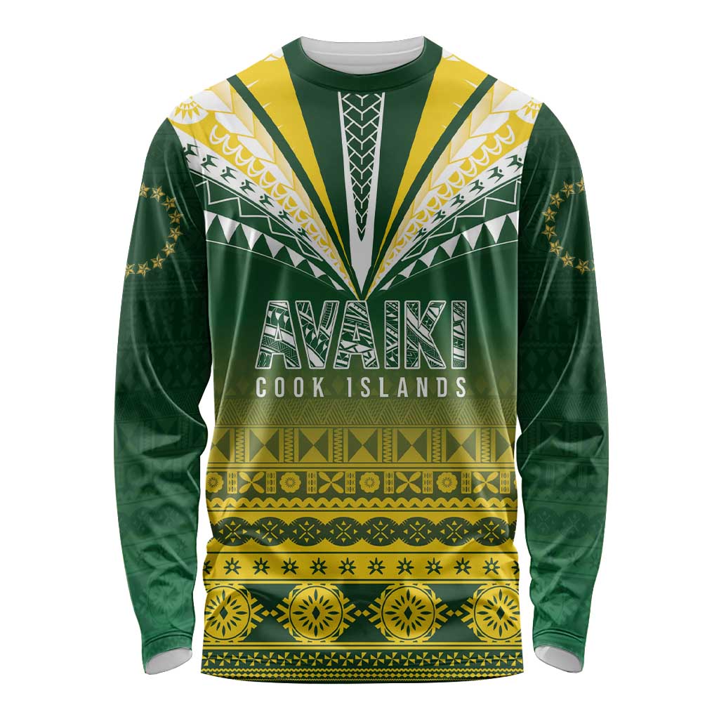 Cook Islands Rugby Custom Long Sleeve Shirt Kuki Avaiki - Polynesian Pride