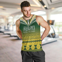 Cook Islands Rugby Custom Men Tank Top Kuki Avaiki LT7 Yellow Green - Polynesian Pride