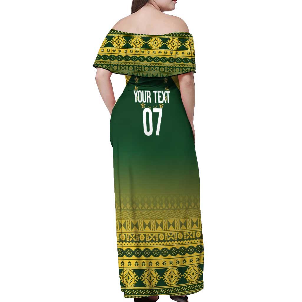 Cook Islands Rugby Custom Off Shoulder Maxi Dress Kuki Avaiki - Polynesian Pride