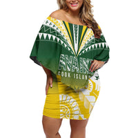 Cook Islands Rugby Custom Off Shoulder Short Dress Kuki Avaiki - Polynesian Pride