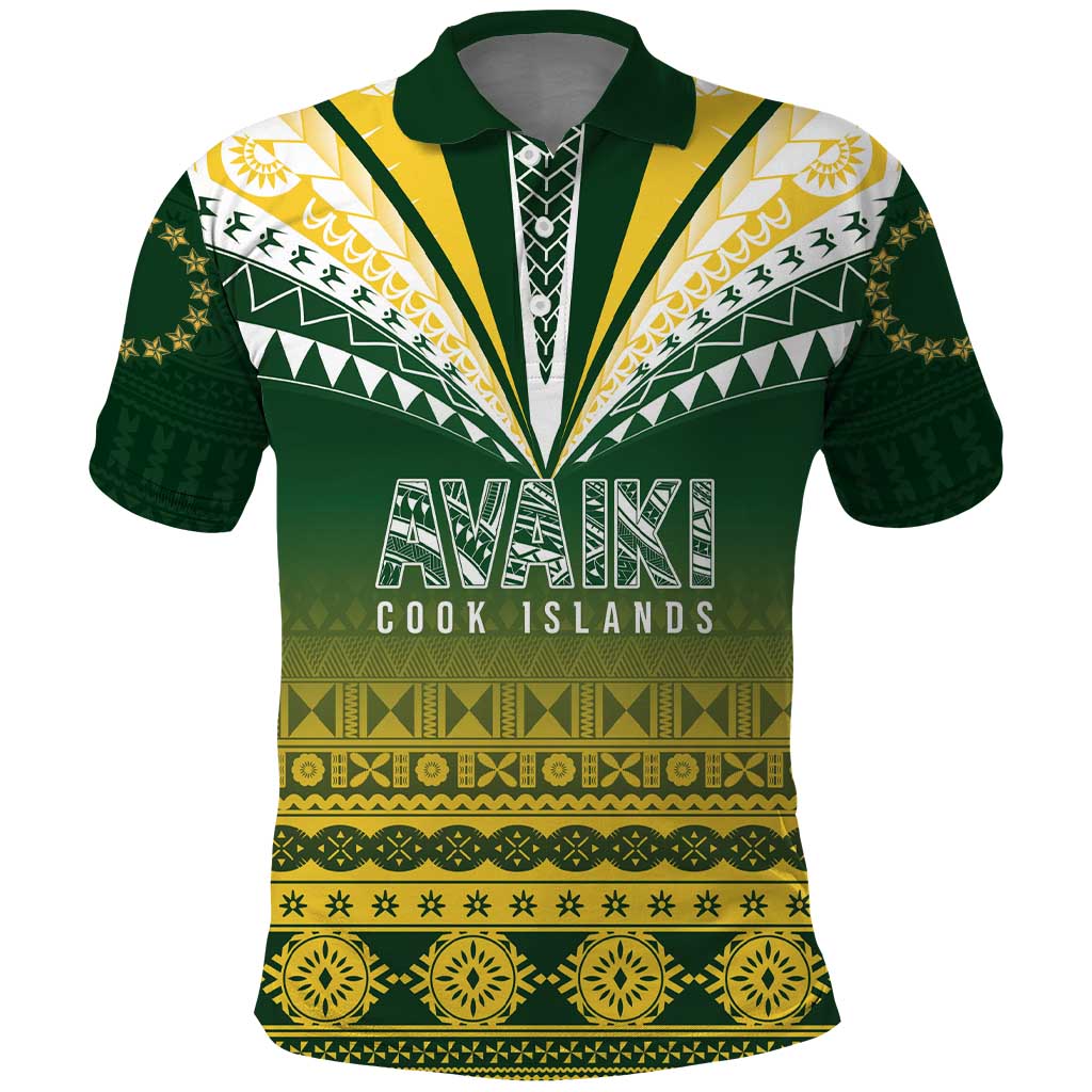 Cook Islands Rugby Custom Polo Shirt Kuki Avaiki LT7 Yellow Green - Polynesian Pride