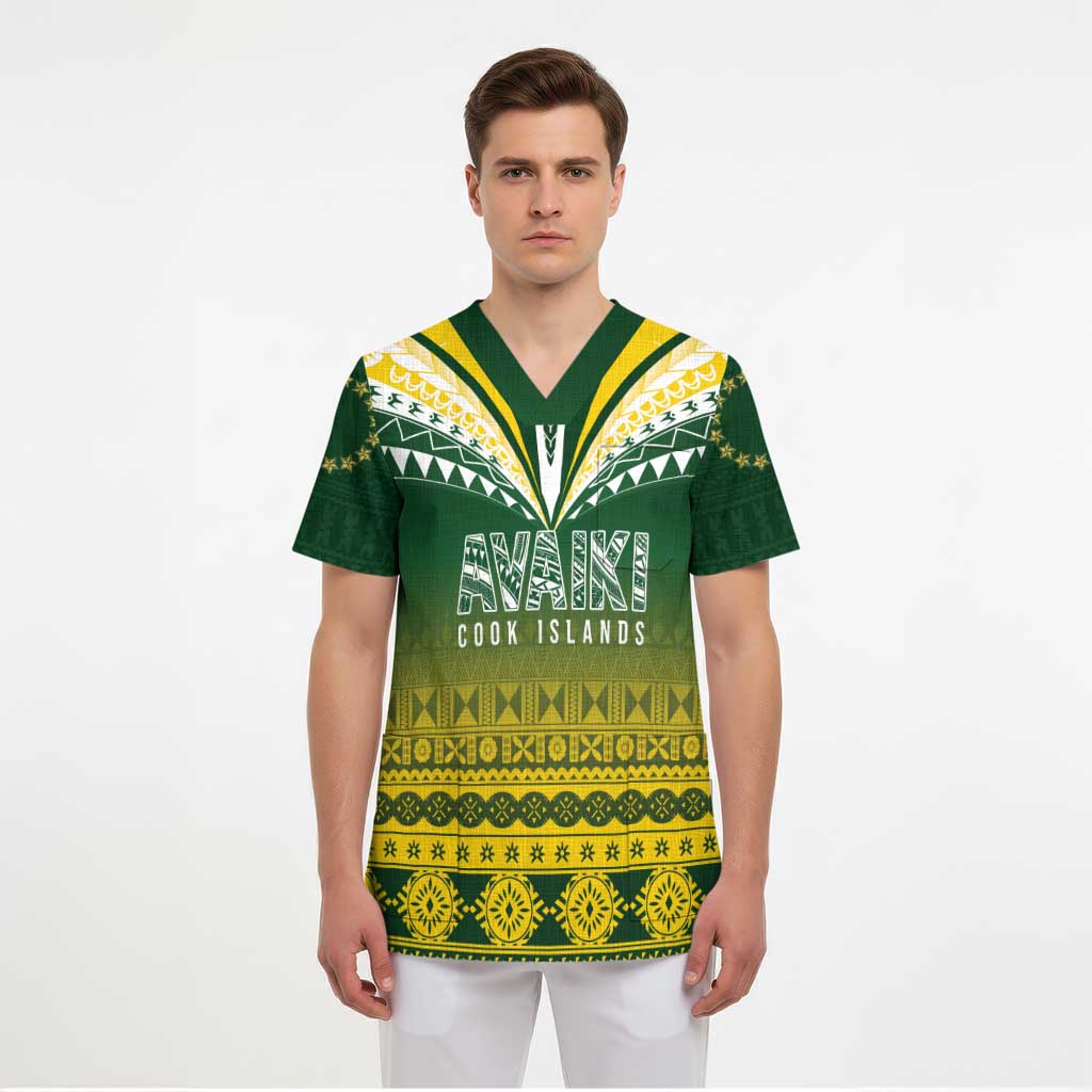 Cook Islands Rugby Custom Scrub Top Kuki Avaiki - Polynesian Pride