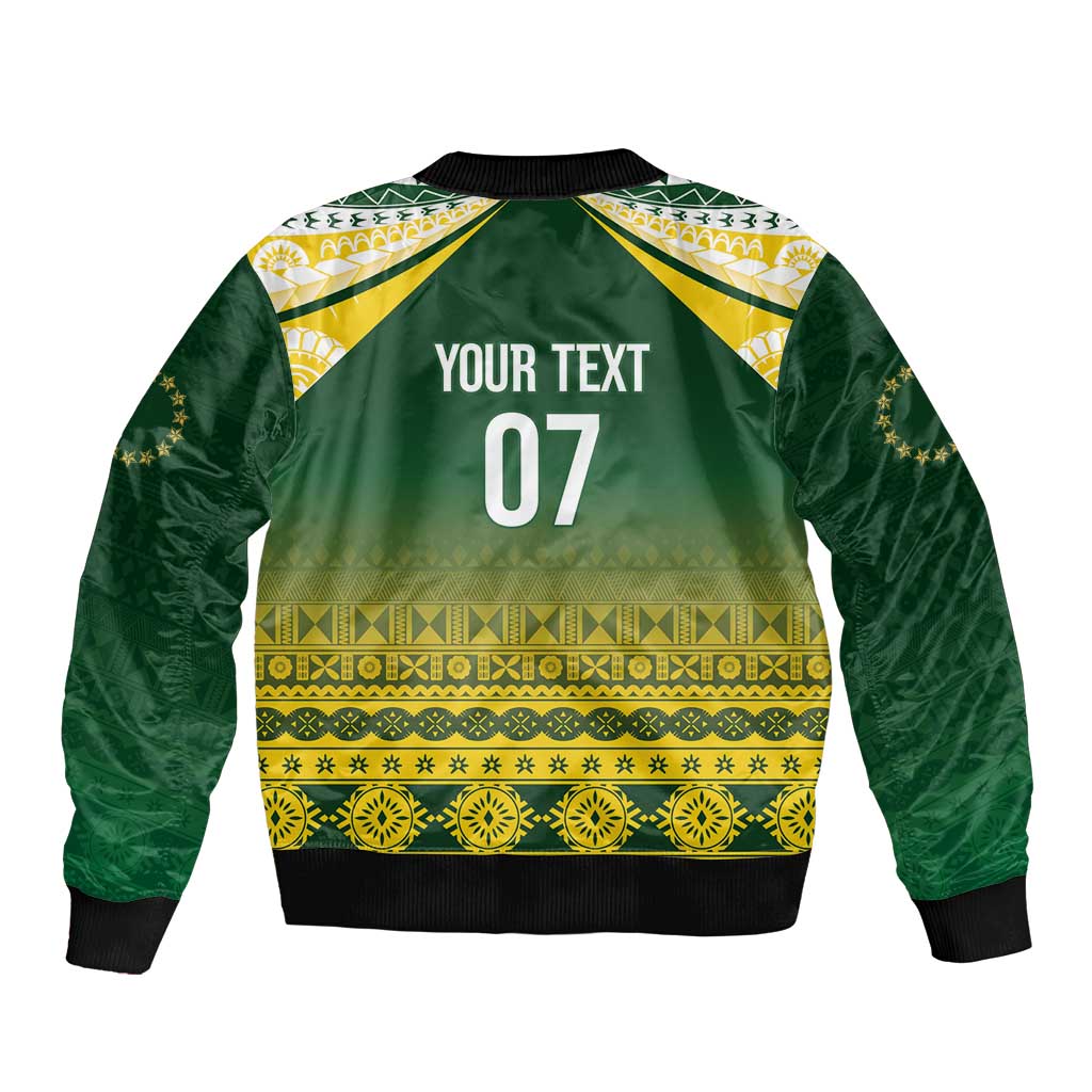 Cook Islands Rugby Custom Sleeve Zip Bomber Jacket Kuki Avaiki LT7 - Polynesian Pride