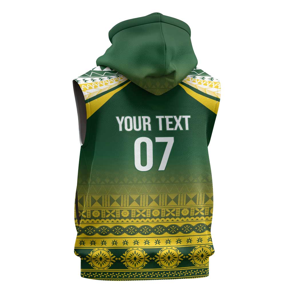 Cook Islands Rugby Custom Sleeveless Zip Hoodie Kuki Avaiki - Polynesian Pride