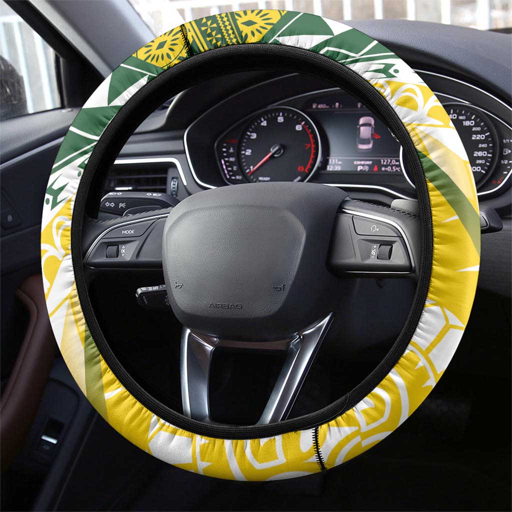Cook Islands Rugby Steering Wheel Cover Kuki Avaiki - Polynesian Pride
