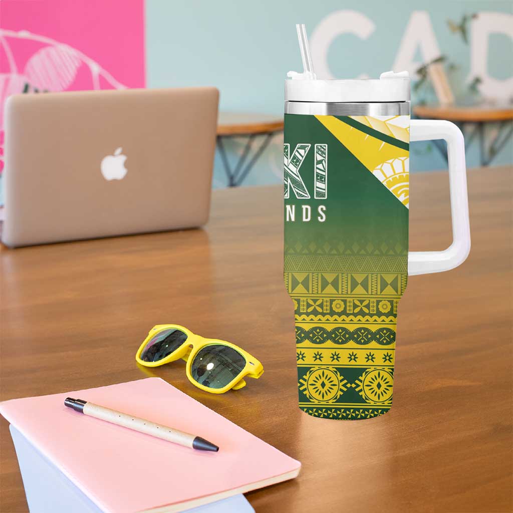 Cook Islands Rugby Tumbler With Handle Kuki Avaiki - Polynesian Pride