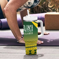 Cook Islands Rugby Tumbler With Handle Kuki Avaiki - Polynesian Pride