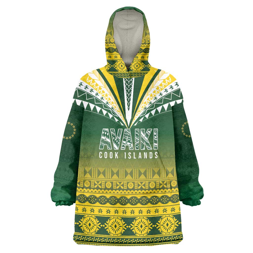 Cook Islands Rugby Custom Wearable Blanket Hoodie Kuki Avaiki - Polynesian Pride